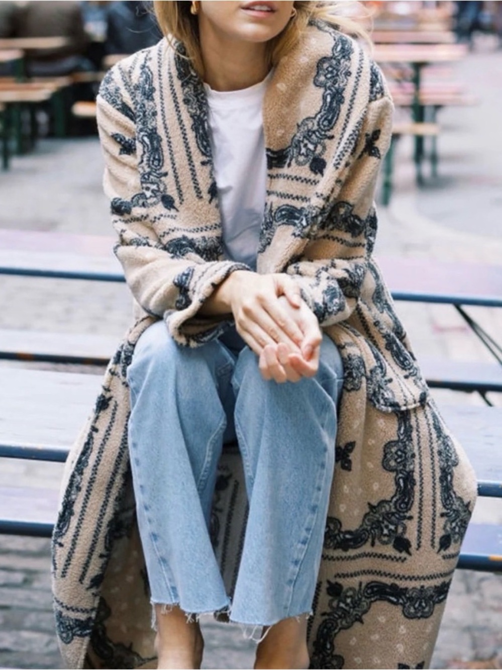 MASON'S DAUGHTER | Coco Robe Coat, Cream Bandana Print (NWT) oversized B06